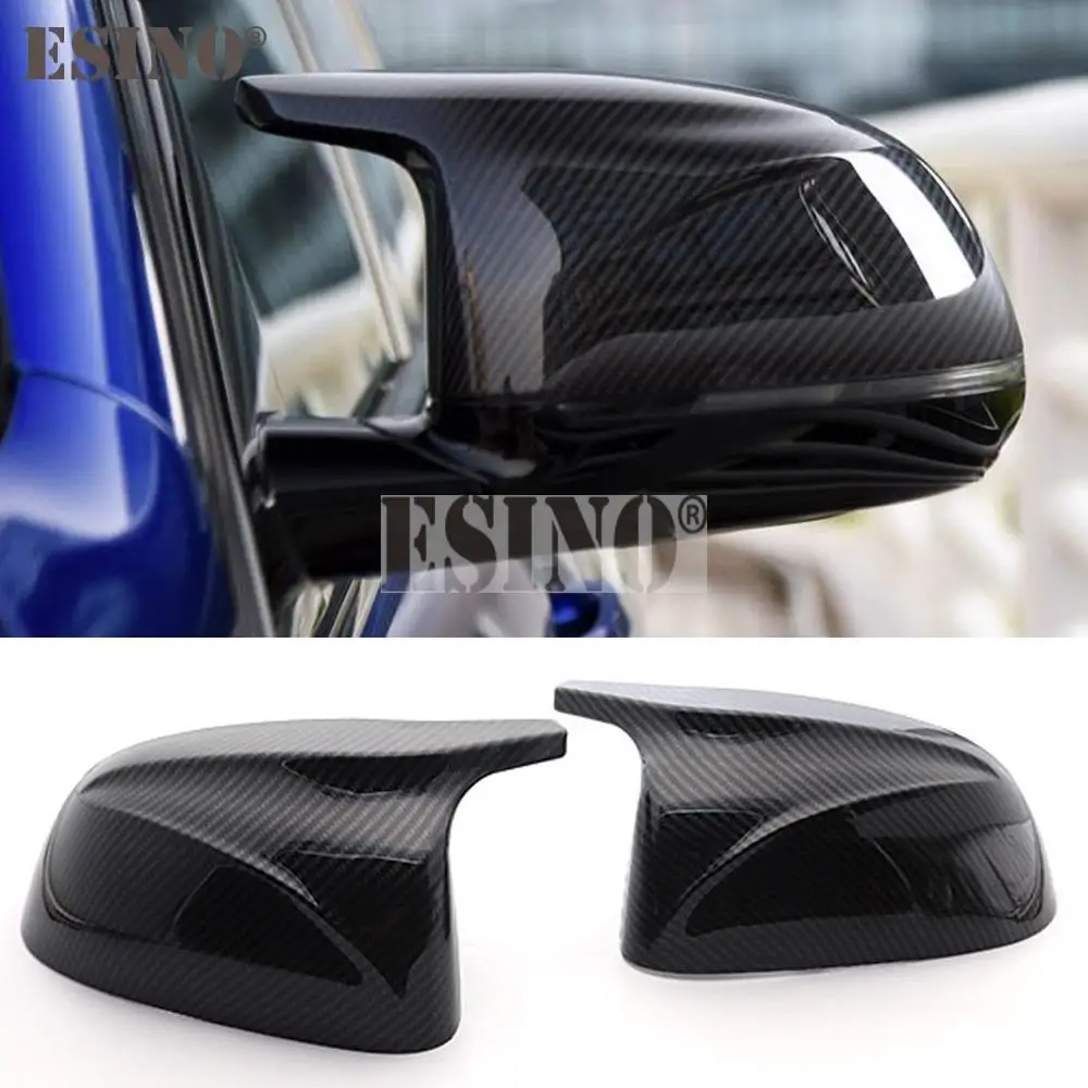 

2 x ABS Carbon Fiber Look Oxhorn Shape Rearview Side Mirror Replacement Covers Cases For BMW G01 G02 G05 X3 X4 X5 2018 - 2022