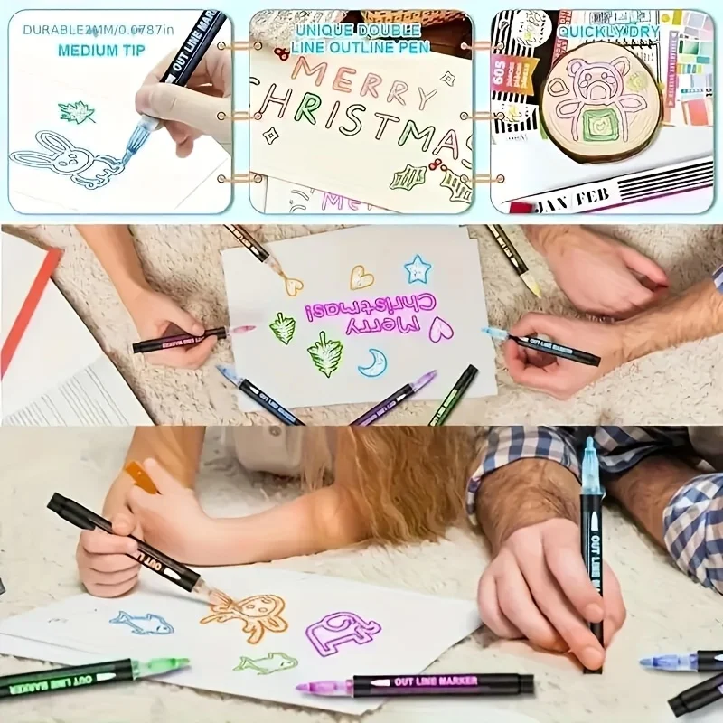 Fluorescent Highlighters, Non-bleed, Smooth Writing Dual-Tip Markers for Note-taking,Art Projects,Office Supplies & Easter Gifts image 5