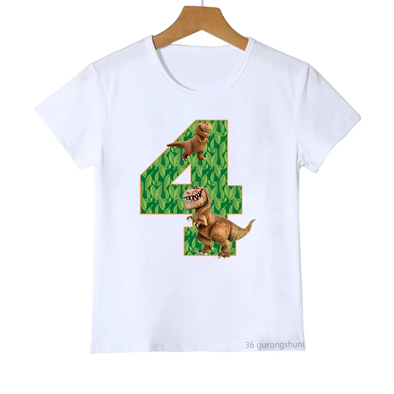 New Boys t-Shirt Cute Dinosaur 1-9th Birthday stampa digitale abbigliamento per bambini magliette moda ragazzi vestiti camicia a maniche corte top