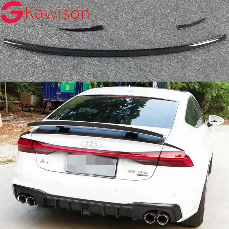 Carbon Fiber CAR REAR WING TRUNK LIP SPOILER FOR AUDI A7 S7 RS7 C8 2 orders