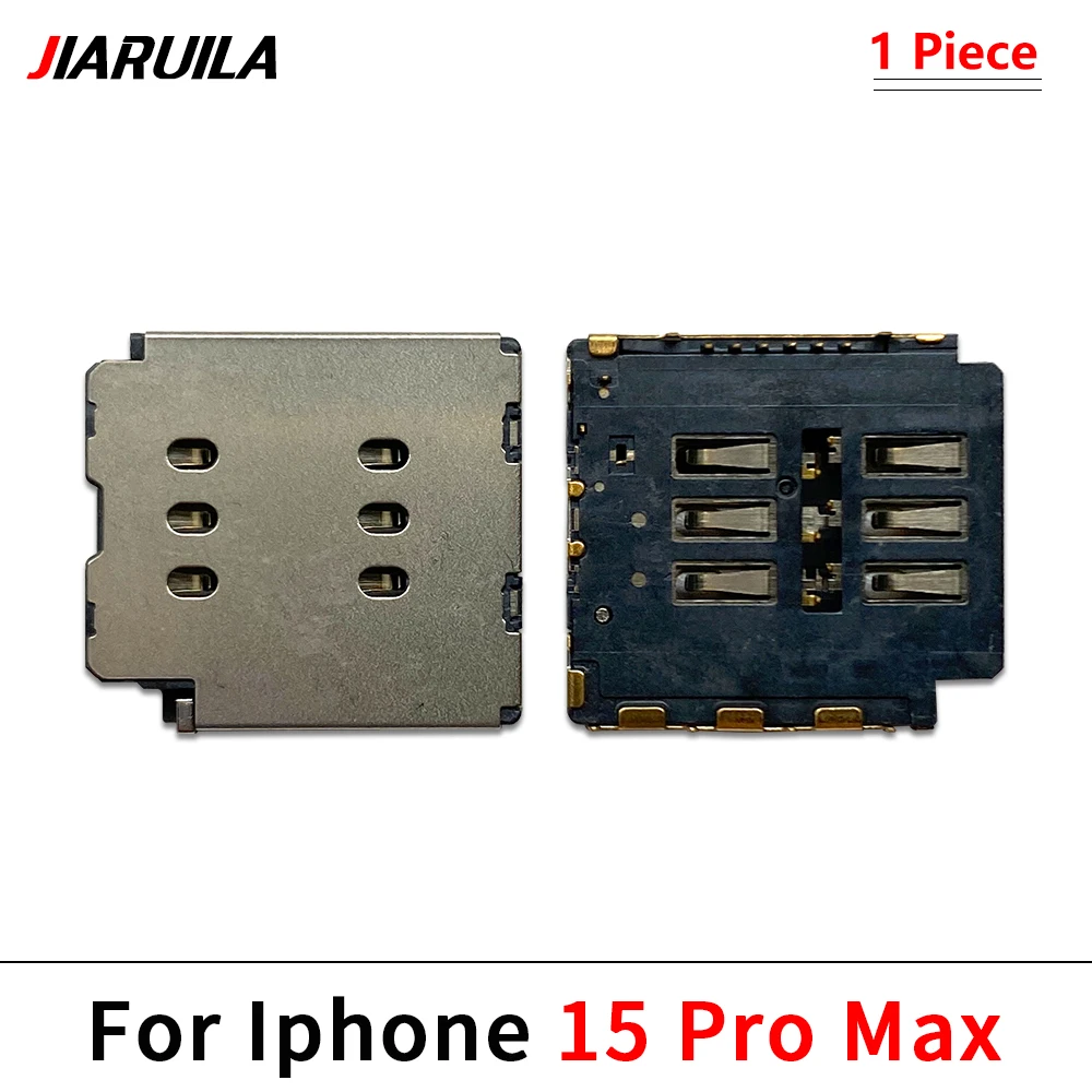 10Pcs，Dual Sim Card Reader Flex Cable + Tray Slot For Iphone 15 14 13 12 Pro Max Mini Plus Nano Connector Holder Adapter