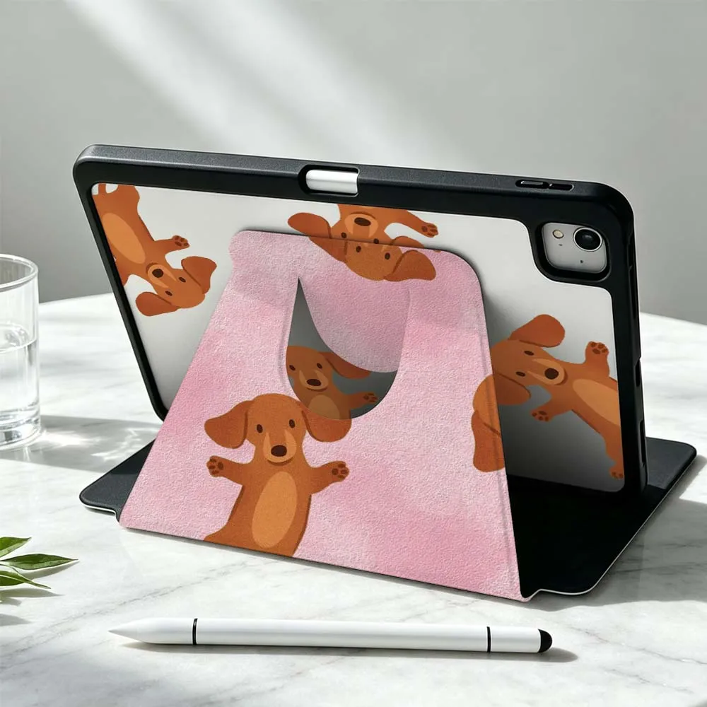 Fun Dog Patterns For iPad Pro Air mini 6 5 4 12th M5 M4 M3 M2 A16 A17Pro 360° Rotation Stylus Storage Tablet Case Soft