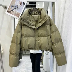 2024 New Women Parkas Winter Warm Loose Puffy Coats Cotton Padded Stand Collar Korean Puffer Jackets Fashion Female Clothes