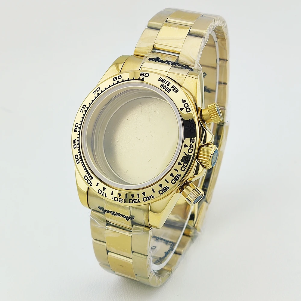 حافظة ساعة 39.3 ملم vk63 حافظة من الزجاج الياقوت المقاوم للصدأ ملحقات ساعة تناسب حافظة حركة vk63