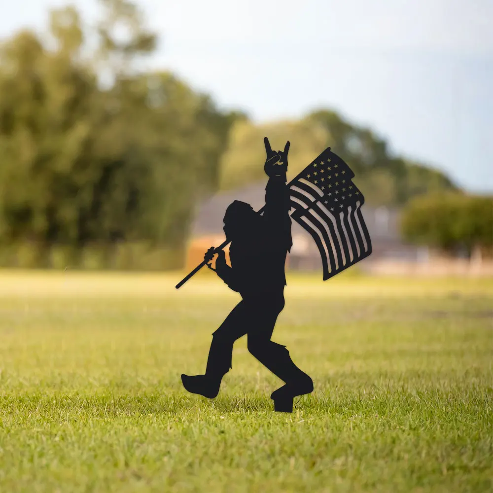 2D Flat Add A Touch Of Americana To Your Garden With This 1pc Sasquatch Yard Art Silhouette