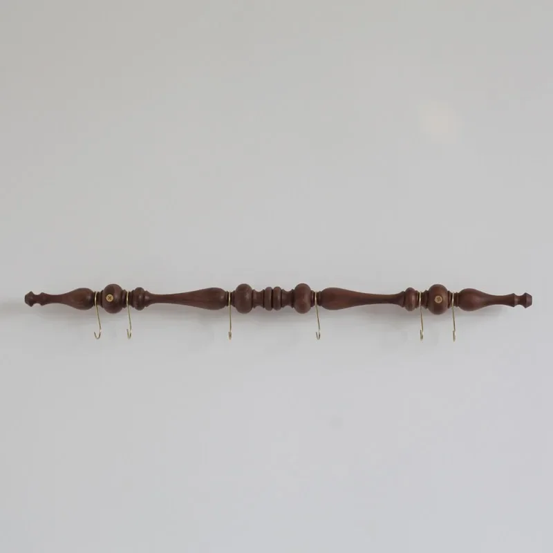 Home French retro solid wood medieval hanging rod kitchen porch coffee corner storage cup hook