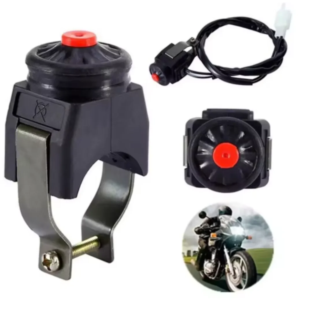 1pc Universal Motorcycle Kill Switch Red Push Button Horn Starter Dirt Bike ATV UTV Dual Sport For 22mm Handlebar Mounted Bars