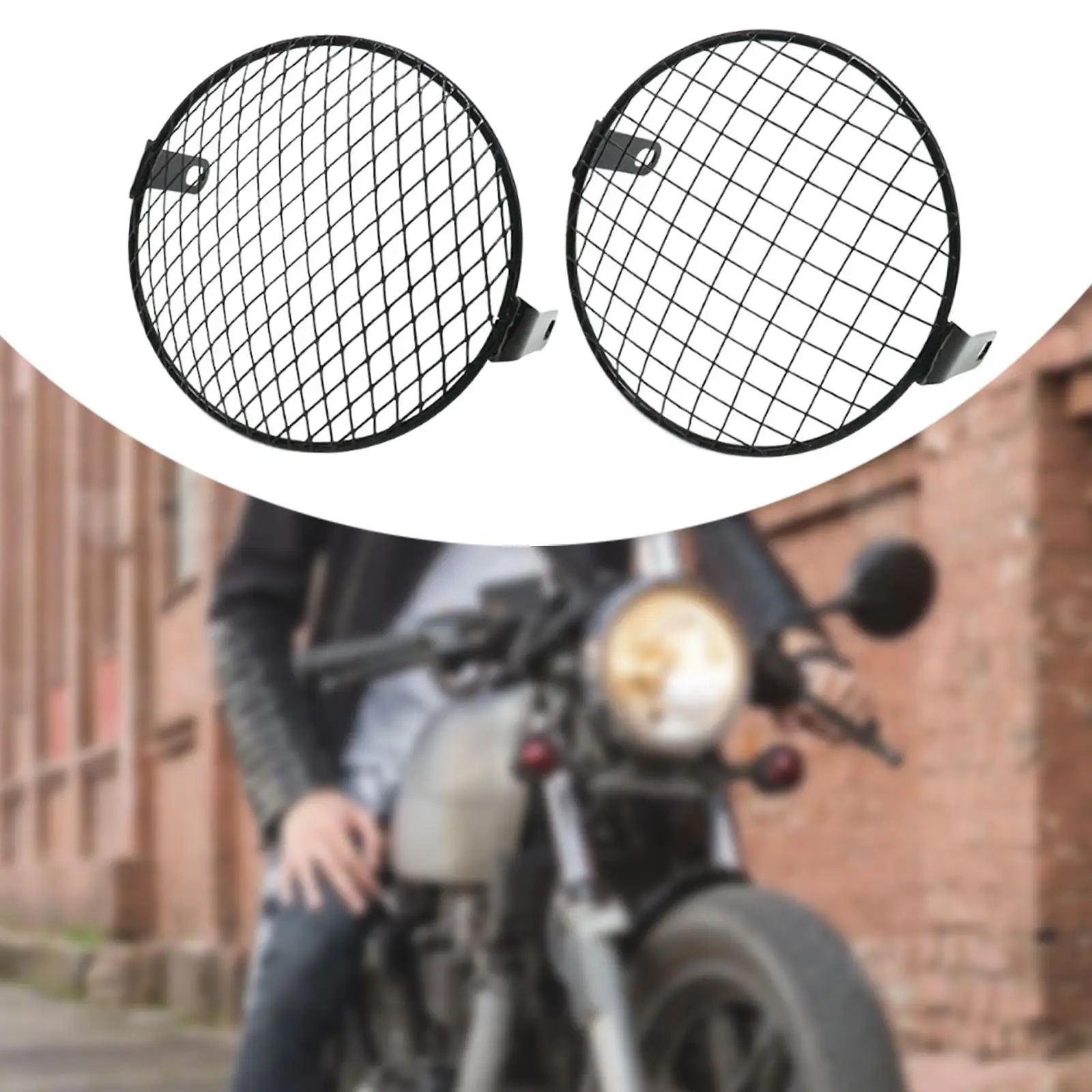 

Easy Install Motorcycle Headlight Mesh Grill Guard Round Metal Headlight Protector for Race Motorbike