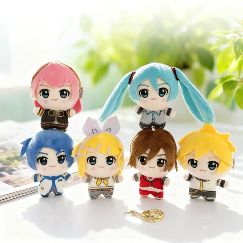 Llavero de peluche Hatsune Miku Chokkorisan en stock, accesorio de anime para bolsos, para fans de Rin, Len, Luka, Meiko, Kaito.