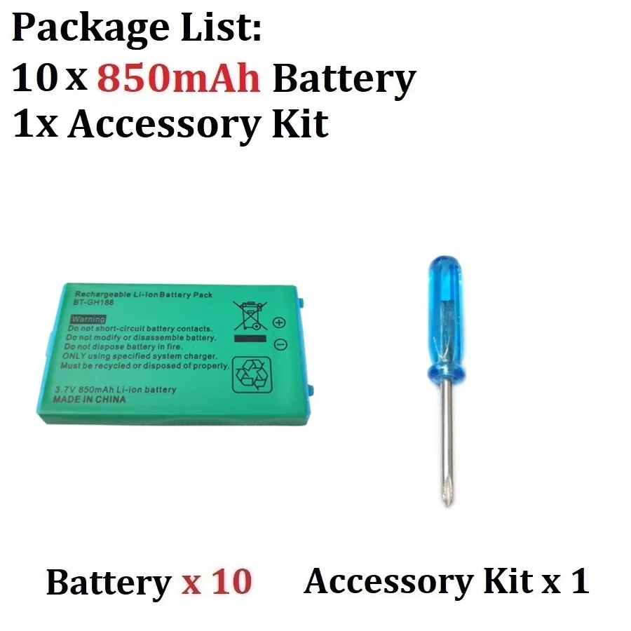 3,7V Wiederaufladbare 850mAh Lithium-Batterie für Nintendo GBASP GameBoy Advance GBA SP