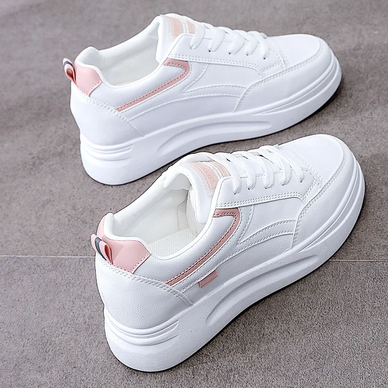 2026 Popular Womens Casual Board Shoes Fashion Lace-up Breathable Student Small White Shoes Versatile Women Tenis Sneakers Mujer