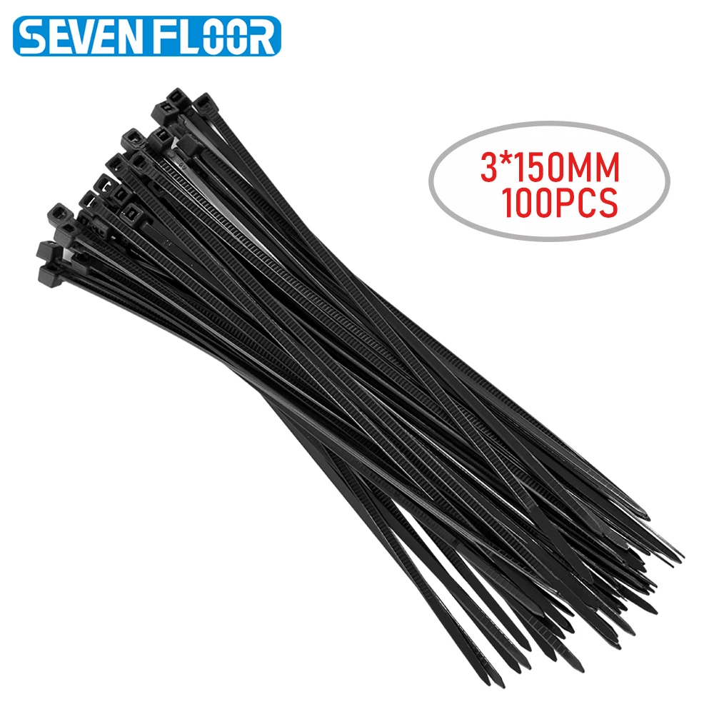 Self Locking Nylon Cable Ties, Heat Resistant Zip Tie Plastic Wire Cord Strap for Home Office Cable Management