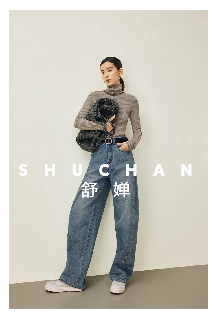 

Blue Tall Extended Jeans Women's Winter Thickened Velvet Wide-leg Pants Pantalon Pour Femme High Waisted Jeans