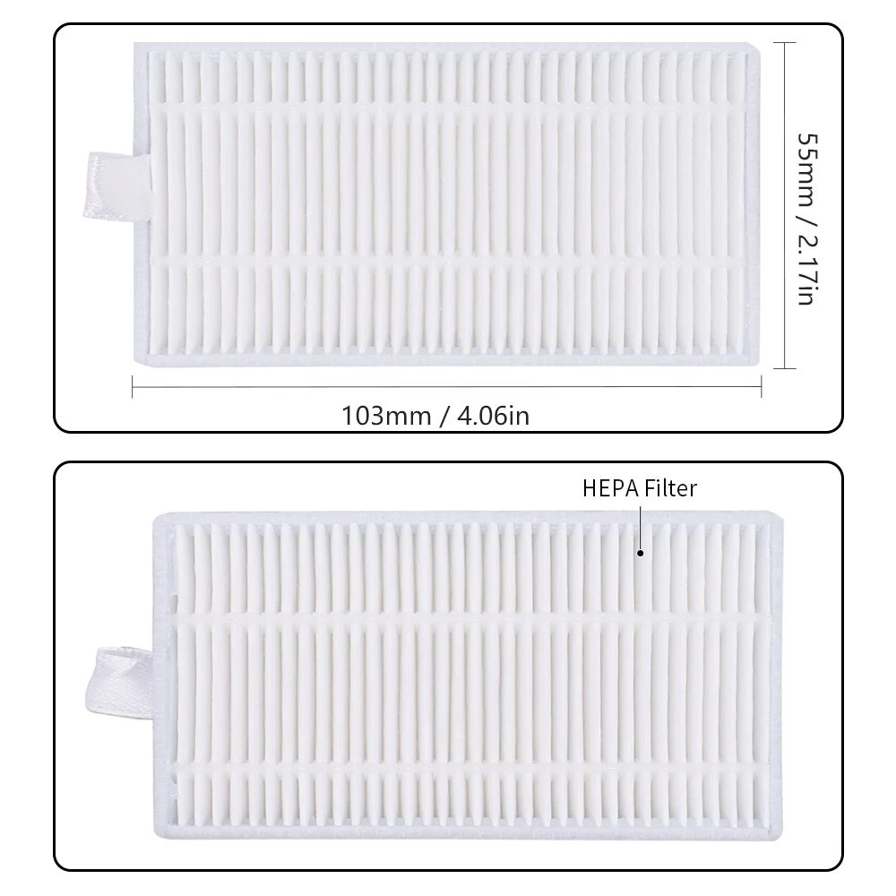 Main Side Roller Brush Filter Compatible with Cecotec Conga 4090 5090 Robot Vacuum Cleaner Replacement Spare Parts Accessories