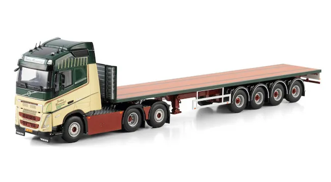 

Diecast Model WSI 1:50 Scale V/ LVO 6X2 Tag Axle Tractor, Low Board Transport Truck Trailer Vehicle,TORBEN RAMSDAL 01-4489