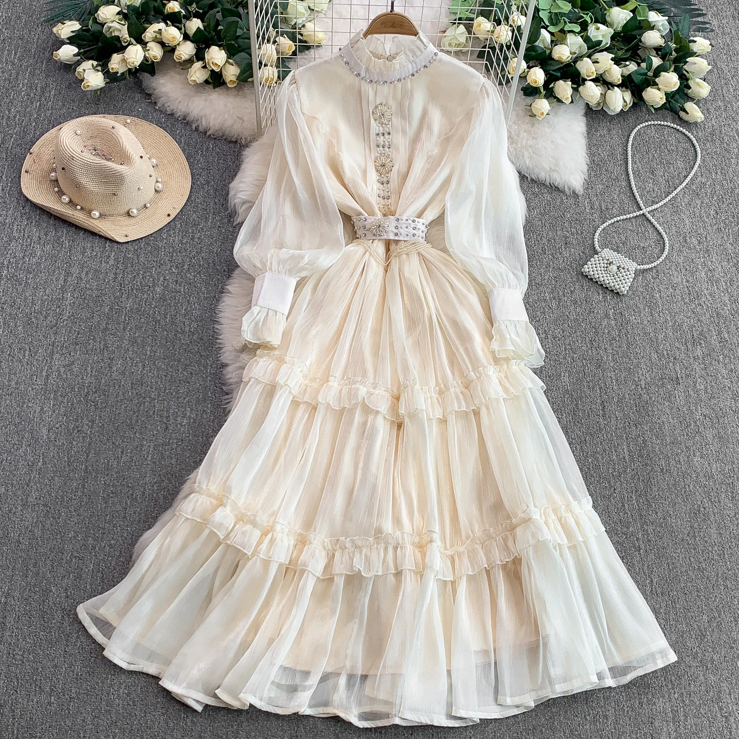 

Винтажное сексуальное сетчатое платье с длинными рукавами и стразами, шикарное пляжное платье феикор, Vestidos, женская одежда для отпуска