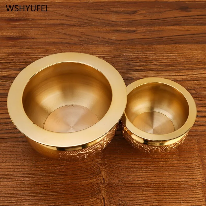 Home decoration accessories Copper incense burner ornaments Smooth incense burner Large edge furnace Home offerings 1pcs censer