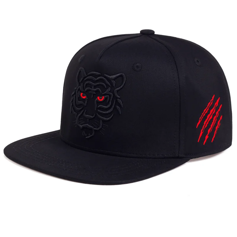 Cotone nero tigre ricamo berretto da Baseball uomo donna snapback cappelli estate tempo libero camionista berretti Unisex Hip Hop cappelli Gorras