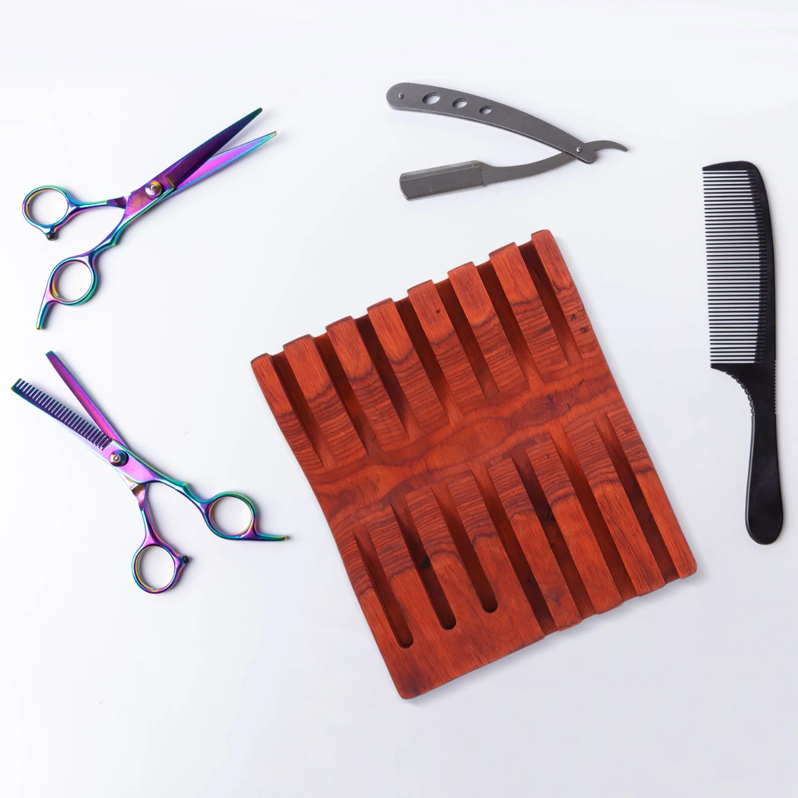 

s Scissors Storage Box for Salon Large Capacity Tool Holder Arched Design Suction Cup Stable Multi Function