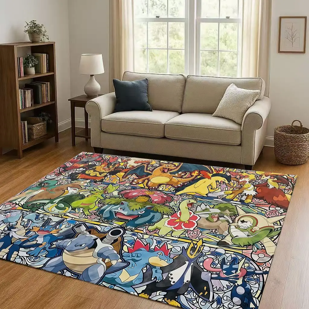 2026 مينيسو بوكيمون بيكاتشو كارتون عيد الميلاد غرفة المعيشة منطقة عدم الانزلاق البساط السجاد لغرفة النوم غرفة اللعب أريكة ، ديكور المنزل ممسحة