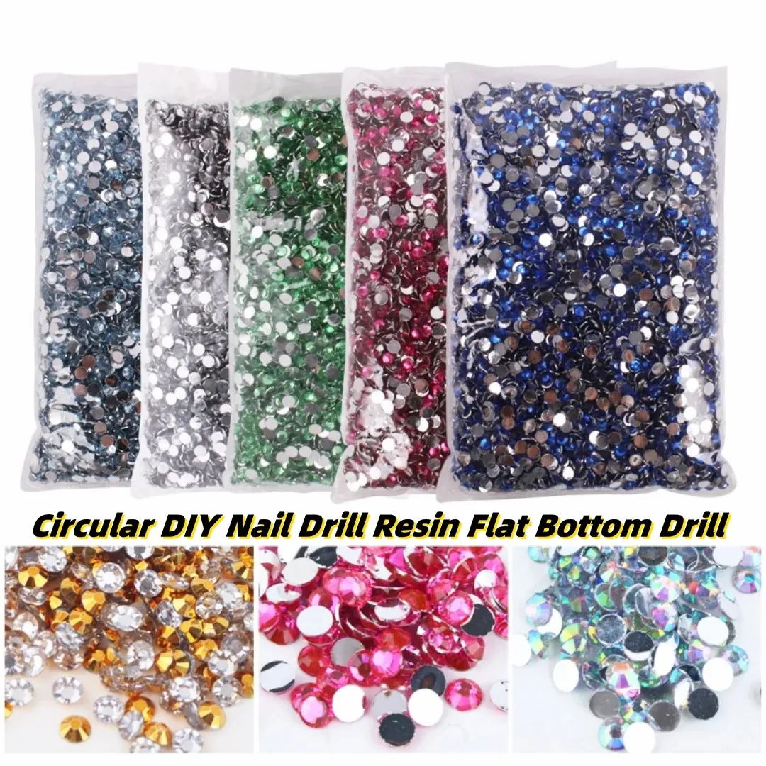 Wholesale 2-6mm Resin Non Heat Setting Rhinestone Round DIY Resin Flat Bottom Crystal Diamond Nail Art Decoration Crafts