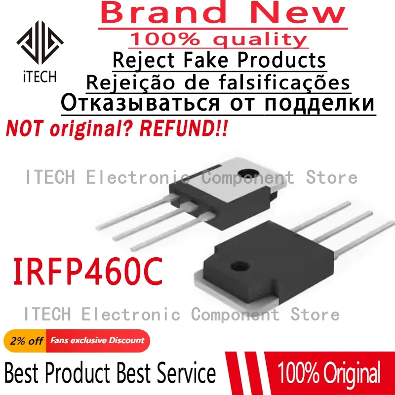 

(10-50) шт./лот оригинальный IRFP460C 20A 500V IRFP460 фотобледный Транзистор MOSFET 100% новый и подлинный