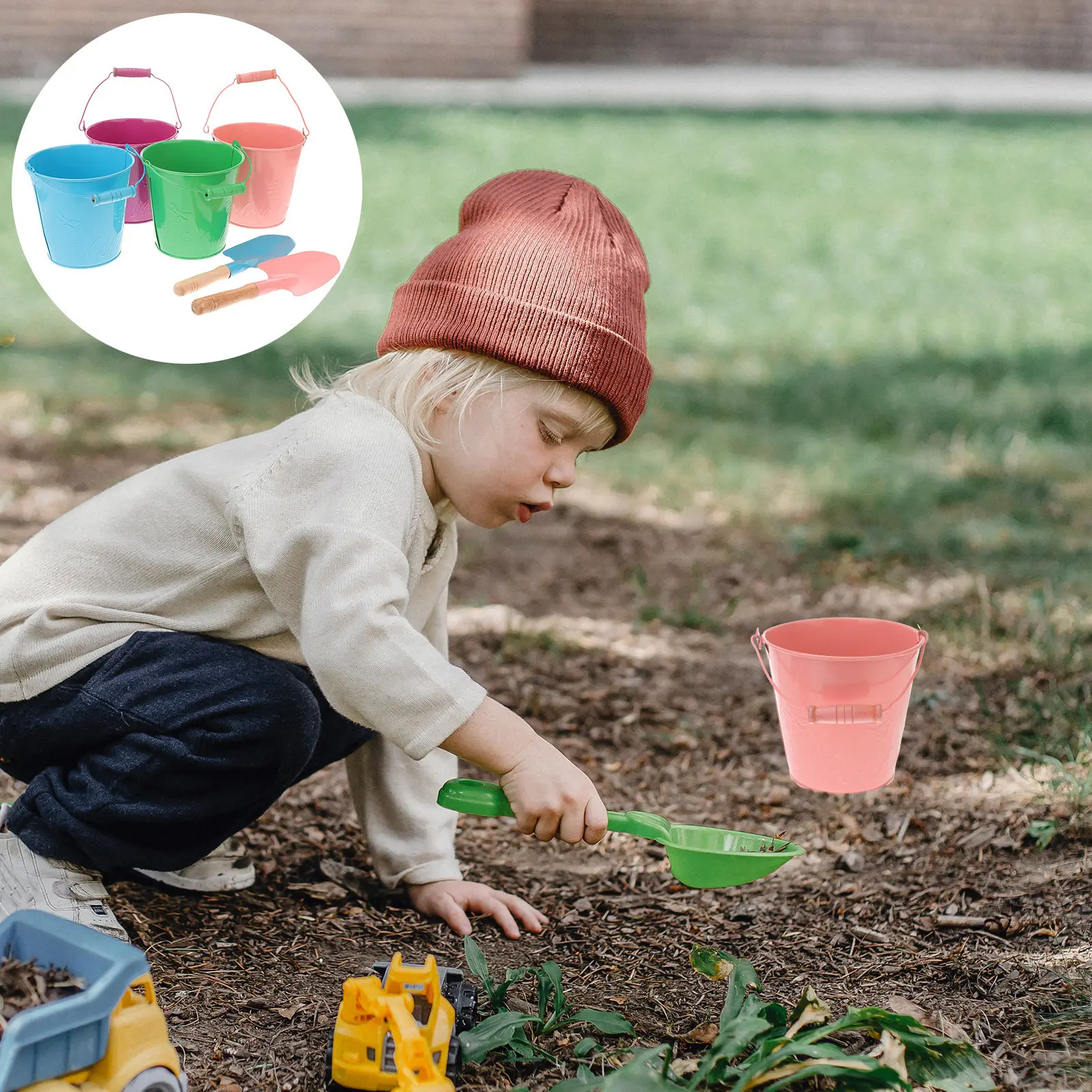 6pcs Kids Beach Bucket Set – Plastic Sand Toys for Water Play, Pool Parties, Outdoor Fun & School Favors