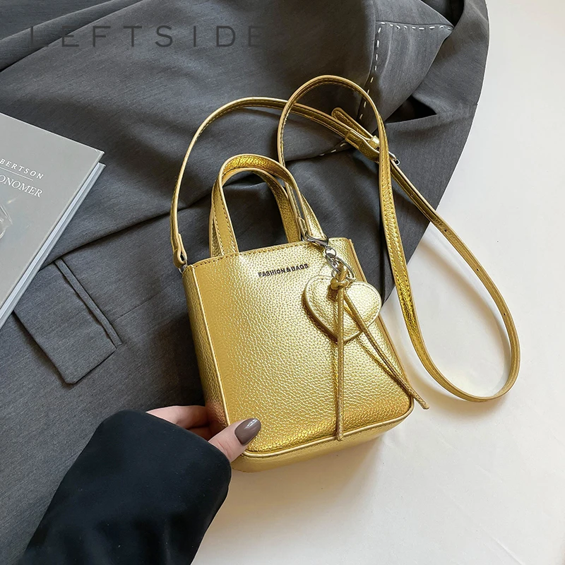 

LEFTSIDE Mini PU Leather Shoulder Bags for Phone Women 2025 New in Crossbody Bag Females Casual Simple Handbags and Purses