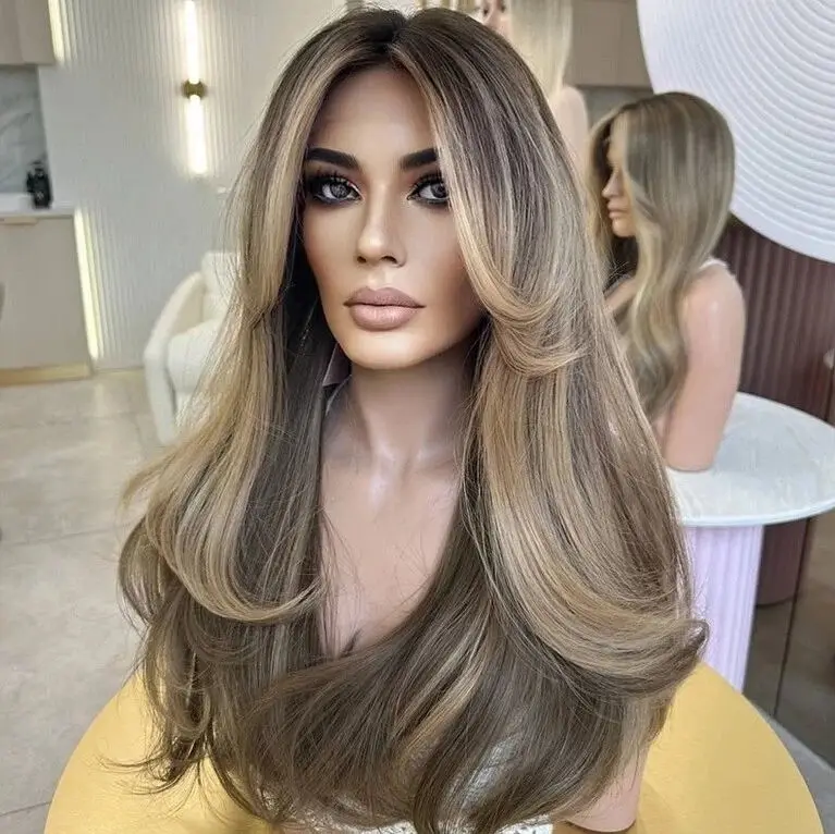 caramel-brown-lace-front-wig-high-density-high-temperature-synthetic-fiber-for-women-ready-to-wear-natural-wave-wigs-swiss-lace