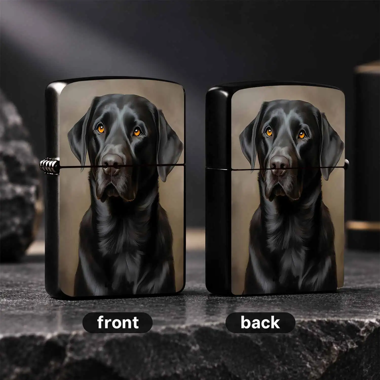 Exquisite Black Labrador Retriever Art Portrait Lighter, Stylish Portable Ignition Tool for Outdoor Travel Home Daily Use, Nice Practical Gift for Pet Lovers Friends, Suitable for All Kinds of Sc A Humorous And Interesting Lighter