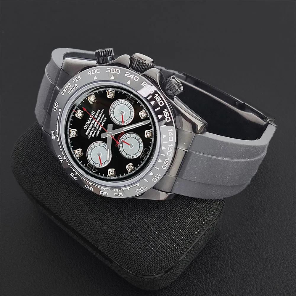 Quartzo vk63 relógio esportivo de luxo vidro safira 316l aço inoxidável à prova dwaterproof água para relógios personalizados masculinos com movimento relógio vk63