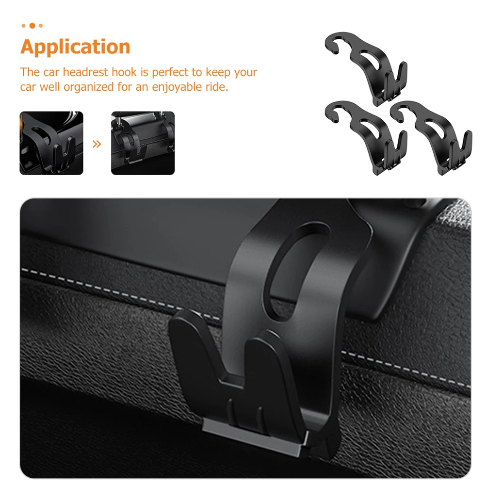 

3pcs ABS Accessories Material Backseat Organizer Hooks Car Hooks For Purses And Bags Organizer Black Car Accessories Storage