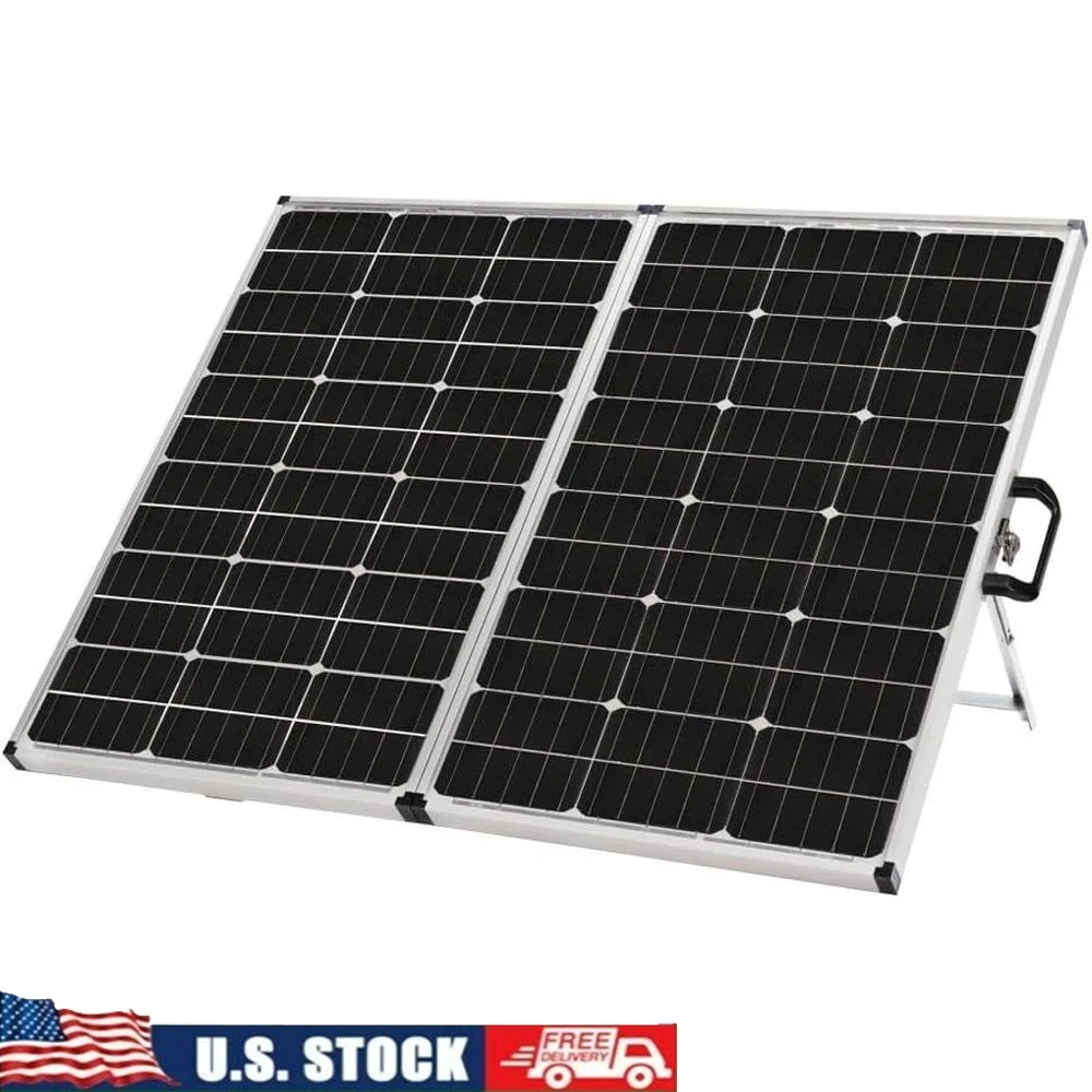 Folding 140 Watt Solar Panel Kit with Built-in Charge Controller RV Truck Boat Portable Power Solutions