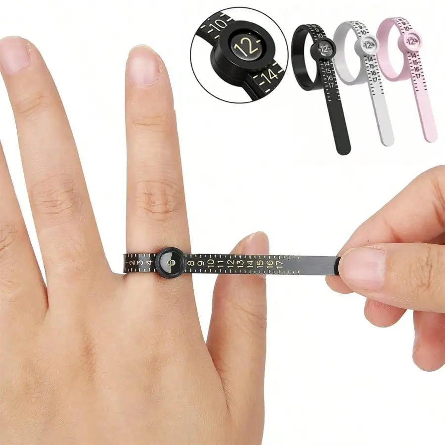 

1pc/2pcs Ring Sizer Gauge - US Size 1-17, Reusable Ring Finger Measure Adjuster With Magnifier, Valentine's Day Ring Sizing Tool