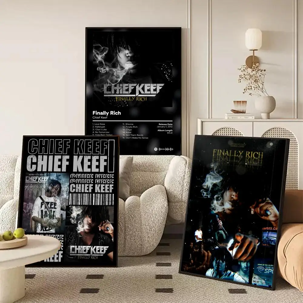ملصق ألبوم Pop Rap C_Chief K_Keef ملصقات جدارية فنية جدارية مطبوعة للصور لديكور غرفة المعيشة المنزلية والممر