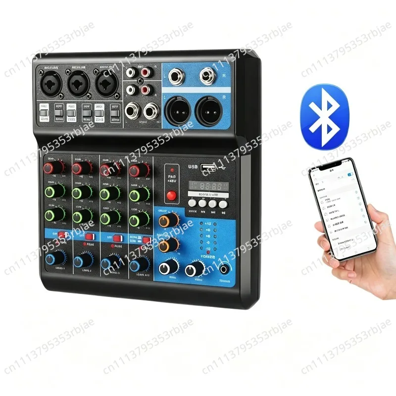 Live home stage Bluetooth USB mixer, mixer 5-way computer recording free drive sound card