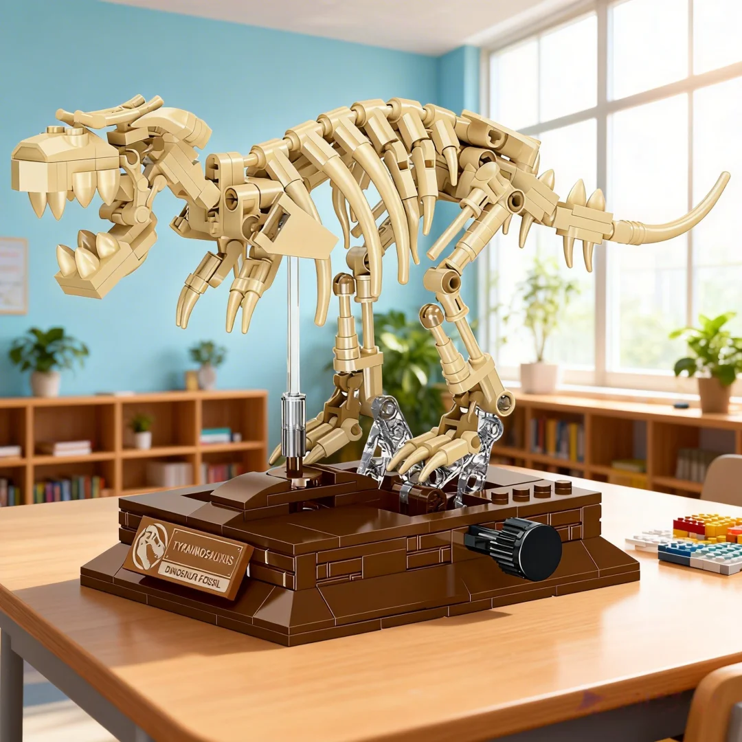 Jouet de construction en blocs de dinosaures 3D T-Rex – Décoration scientifique, puzzle pour enfants, cadeau pour la Journée des enfants, Noël, anniversaire, fête