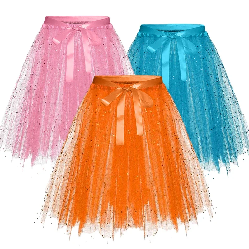 

Женское платье принцессы, роскошное Тюлевое платье-пачка средней длины на Хэллоуин и Рождество для девушек, короткое платье в стиле ретро, балетное платье с блестками для танцев