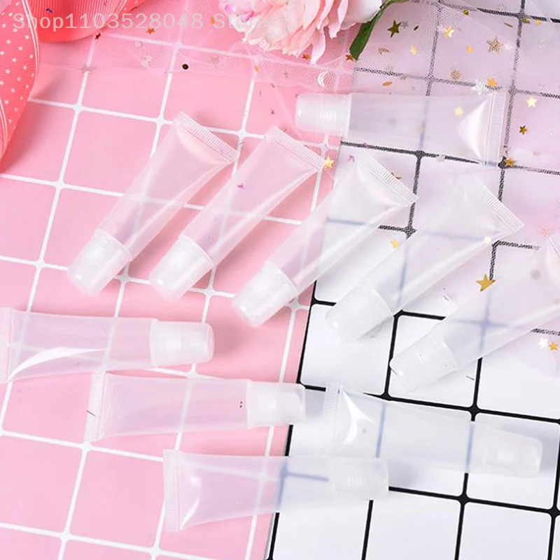 10 個 5/10/15 ミリリットル空の口紅チューブリップクリームソフトチューブメイクアップスクイズクリアリップグロス容器