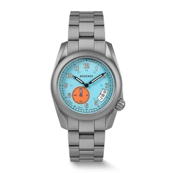 BODERRY Men Pliot Watch 38MM Titanium Quartz Wristwatch Diver 100m Waterproof Sapphire Luminous Military 6004D Mov