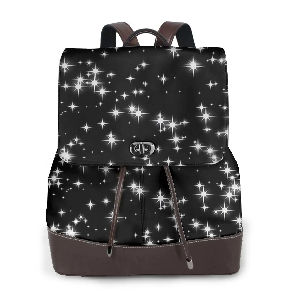 Sparkling Starry Night Effect 4 Bookbag School Student Bags Hiking Travel Daypack for Women Fashion Derma Backpack