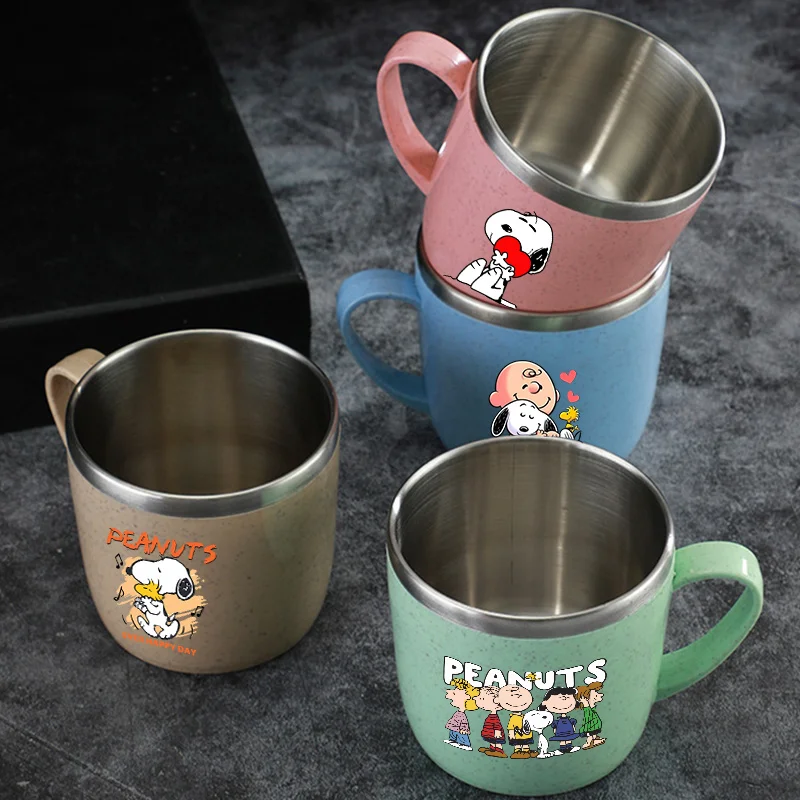 

Snoopys Stainless Steel Cup Cartoon Figure 304 Anti Scalding Coffee Milk Water Mug Cute Drinking Toothbrush Cups Birthday Gift