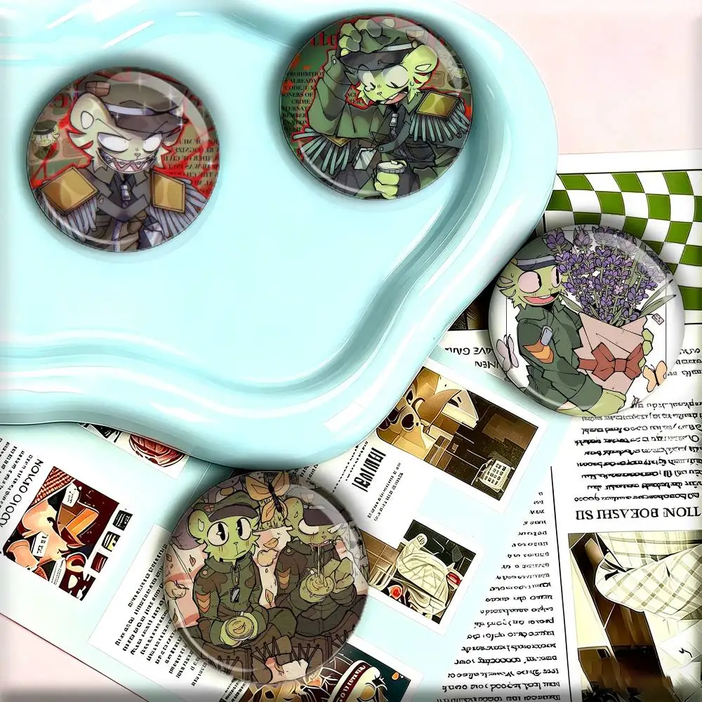 Flippy H-HTF 25mm 32mm 44mm 58mm 75mm Brooches Badges Pins for Accessories Gift