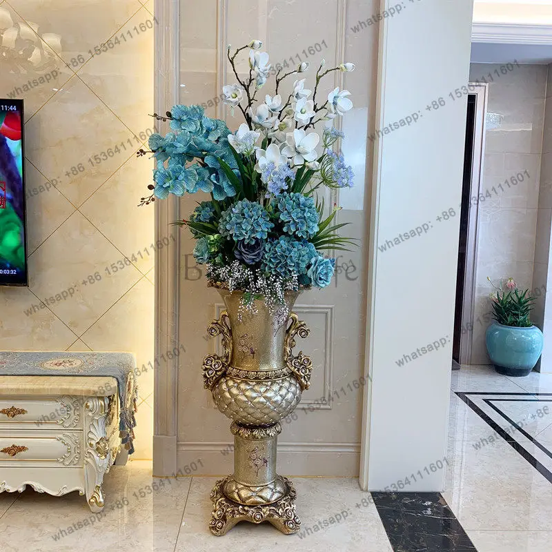 

TV cabinet floor-to-ceiling large vase entrance living room ornament flower arrangement large decoration