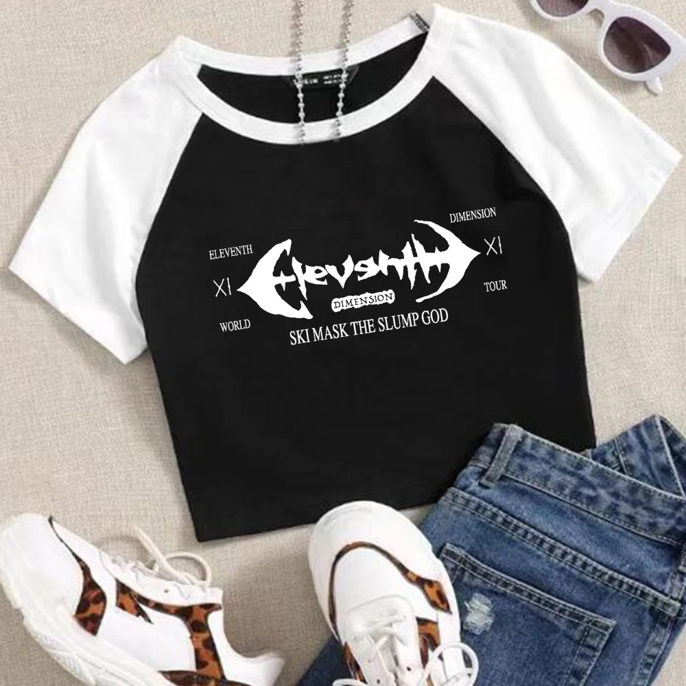 

Ski Mask The Slump God 11th Dimension 2024 Tour Crop Tops T-Shirt Girls Fashion Women O-Neck Short Sleeve Fans Gift T-shirt