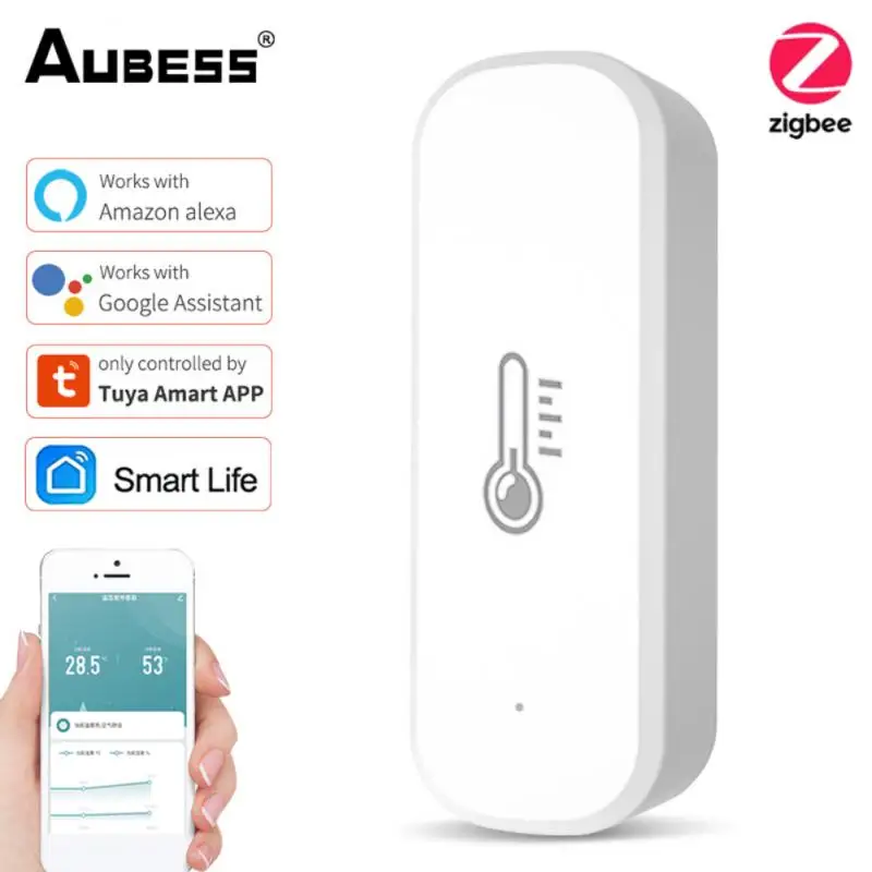 

Tuya ZigBee Smart Temperature And Humidity Sensor Battery Powered ZigBee Smart Home Security Smart Life With Alexa Google Home