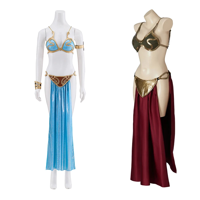 자스민 공주 코스프레 의상 레이사 노예 드레스 여성 게임 춘 트와일라잇 공주 젤다 코스튬 소녀 수영복