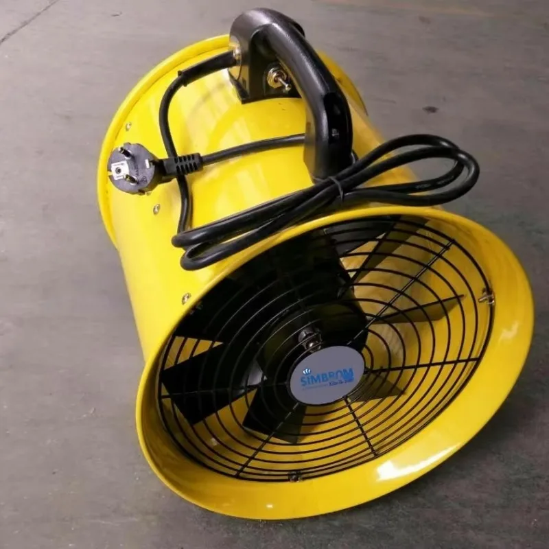 LU 14 Inch Electric Non-explosion-proof Portable Axial Flow Fan 110V/220V Pipeline Industrial Ventilation Yellow Exhaust Fan
