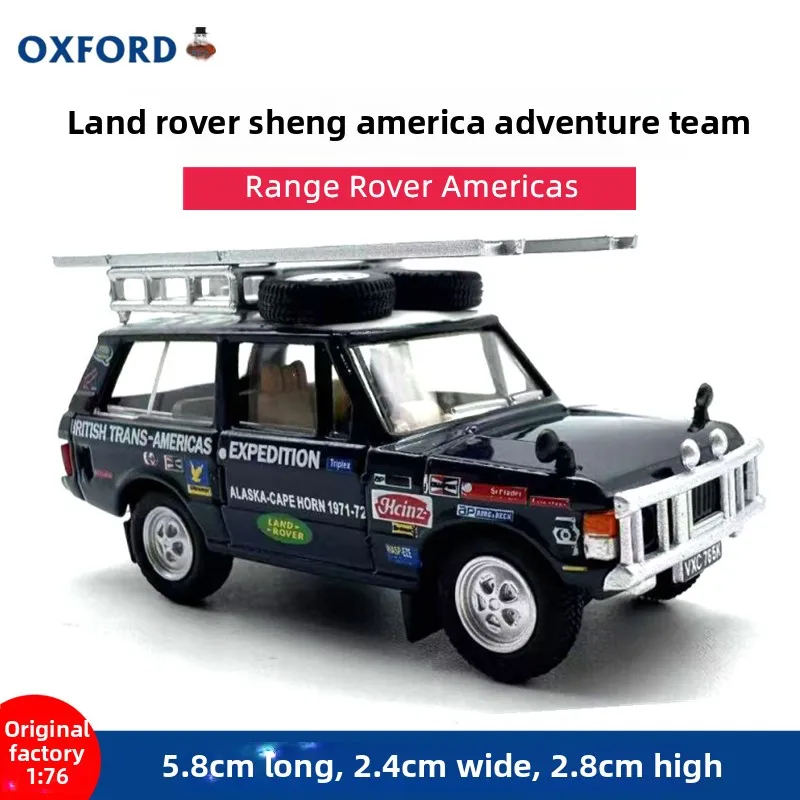 Diecast OXFORD 1:76 Scale Land Rover Range Rover Inter-American Expedition SUV Alloy Car Model Collectible Toy Souvenir Display0
