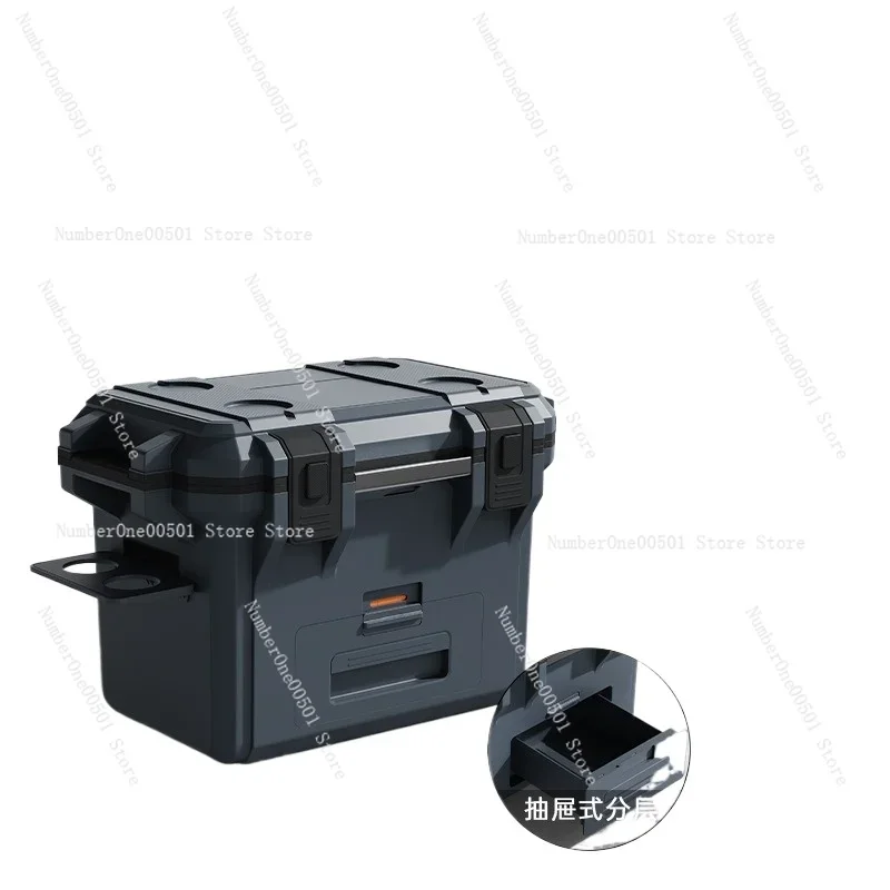 Caja enfriadora de 50L tipo cajonera, cofre de hielo resistente para acampar al aire libre, pesca, almacenamiento en caliente y frío, nevera para acampar